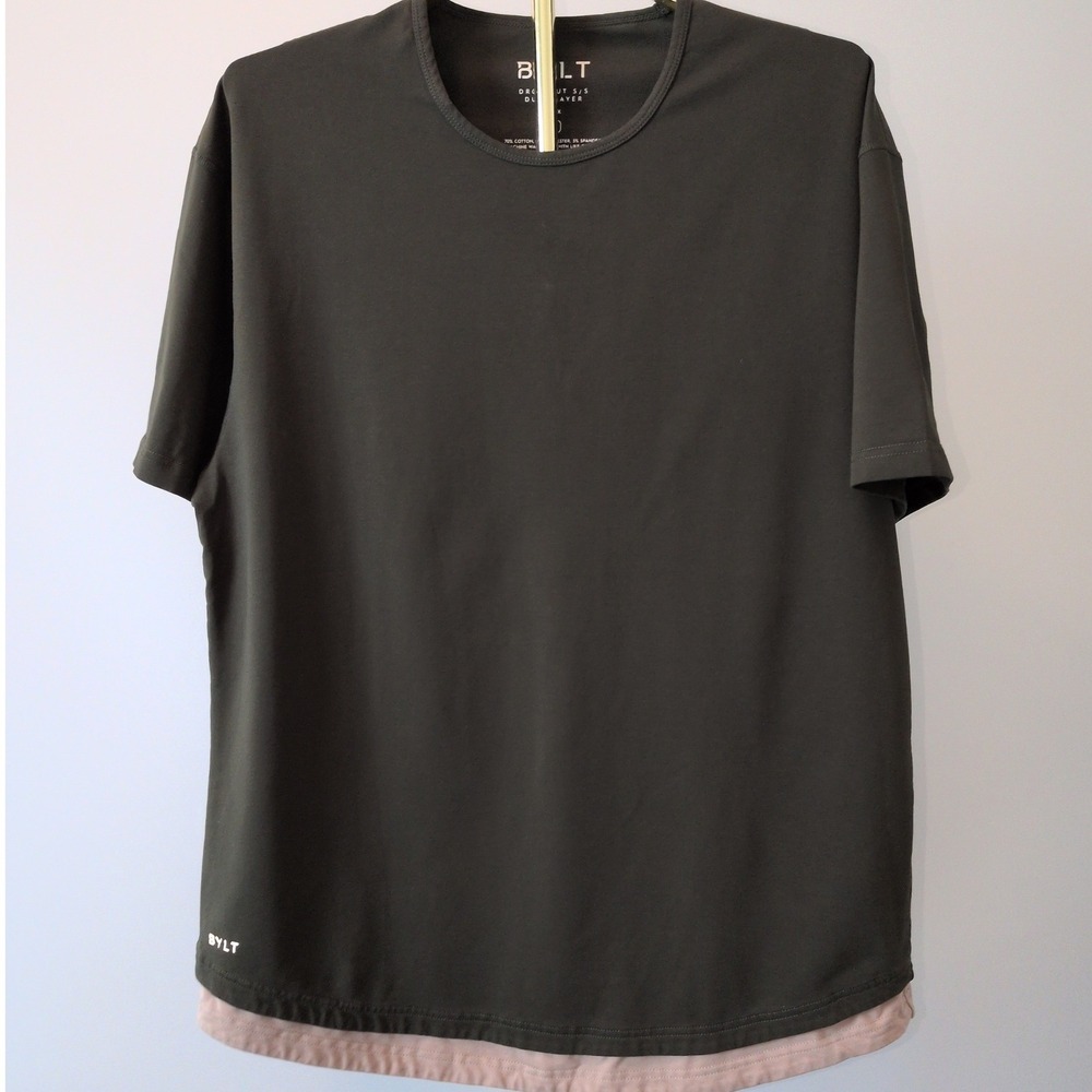 BYLT Drop Cut Dual Layer Men XL Forest Green Sand Lux T-Shirt XDC_SS_DL